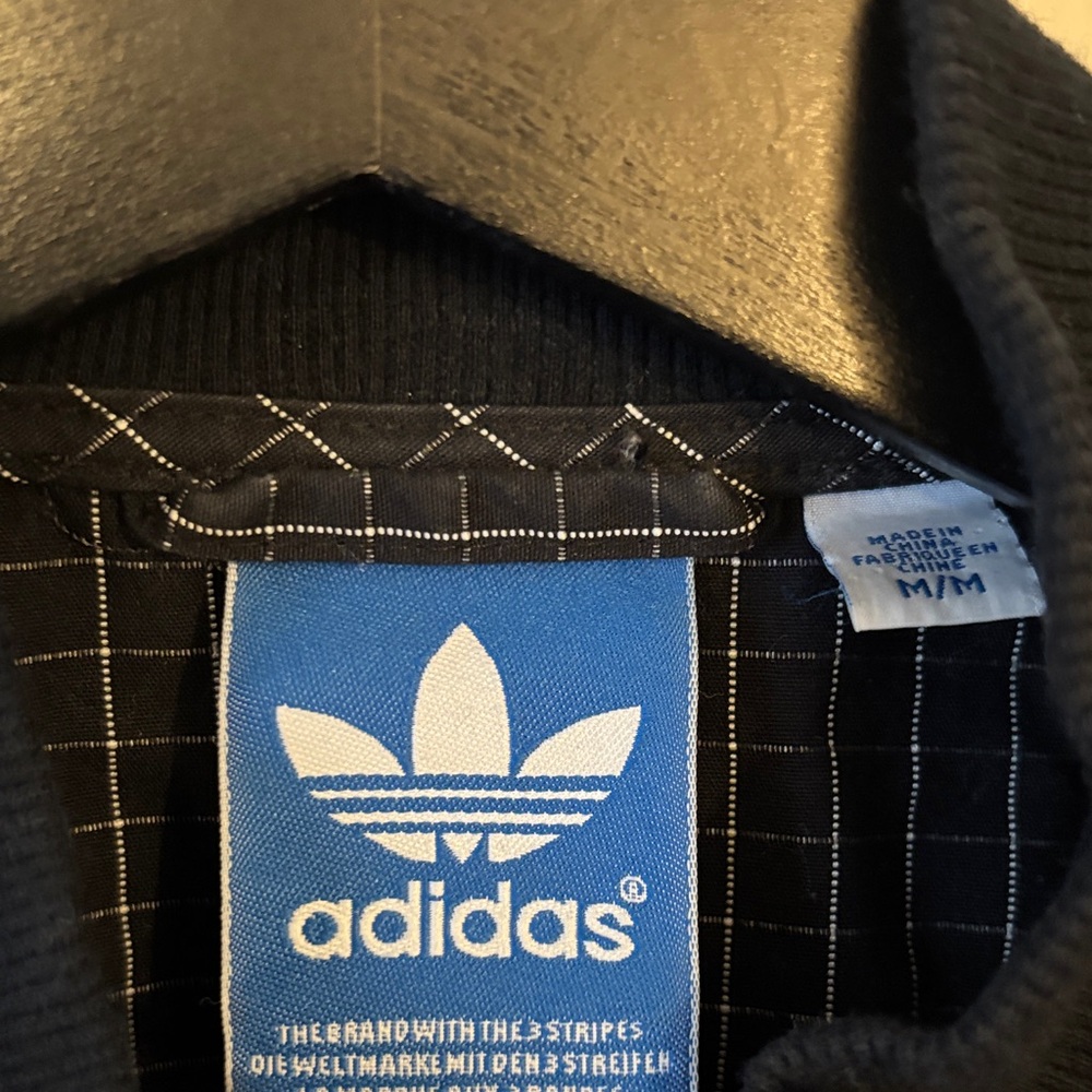 Adidas Black and White Striped Bomber Jacket - Picture 2 of 4